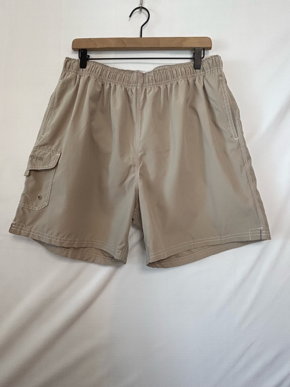 CARNIVAL Beige Swim Trunks Size Large
